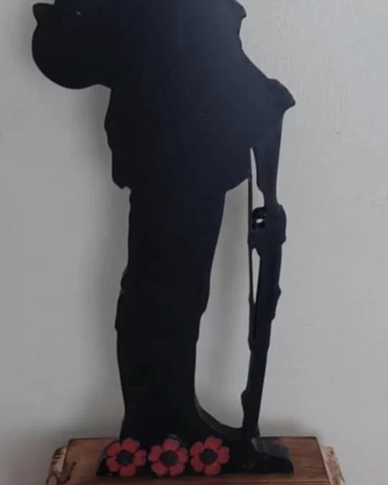 Soldier silhouette memorial print from JB 3D Printing workshop